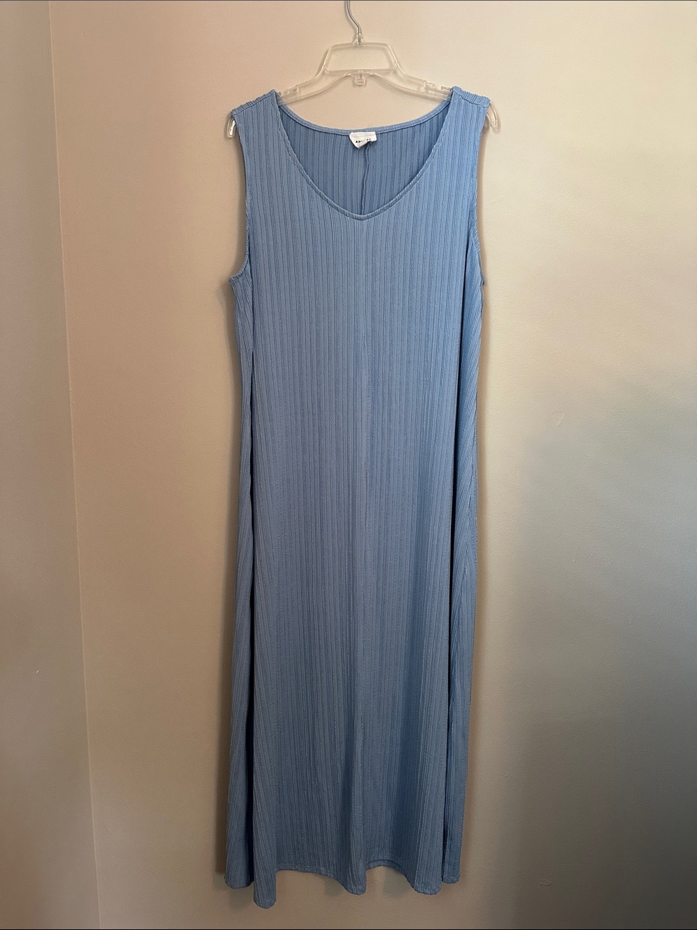 ANDREE BY UNIT Light Blue Ribbed Sleeveless Maxi Dress
